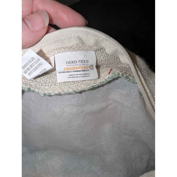 World Market Pillow Cover Geometric Pattern Green Accent Cushion 18"x 18" - Picture 11 of 12